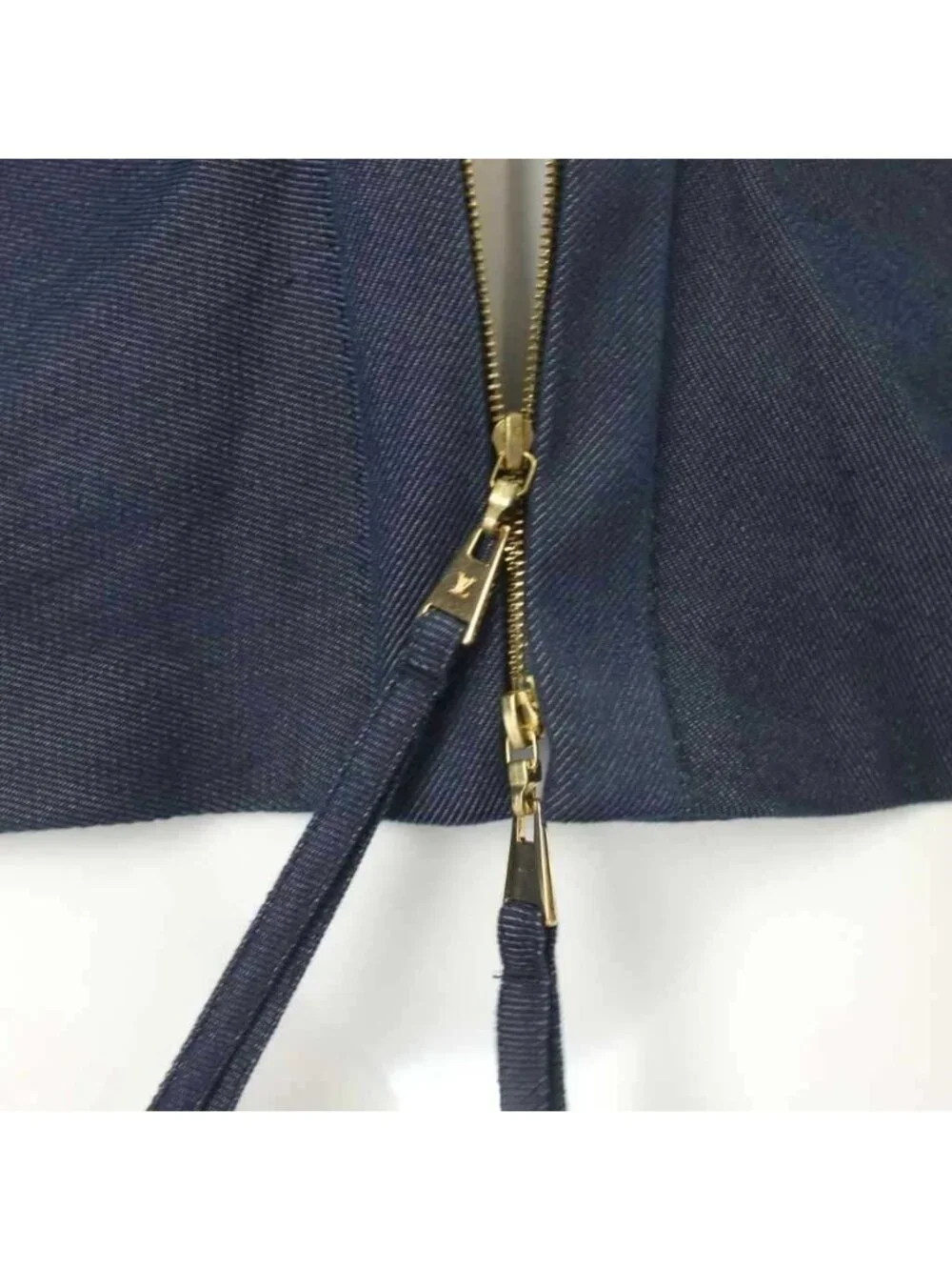 Louis Vuitton Denim Jacket Stand Color Stretch 40 Navy MW